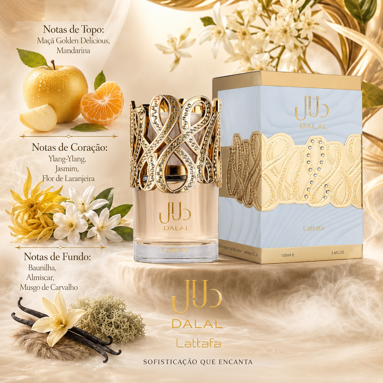 Lattafa Dalal Feminino Eau de Parfum 100ml - Imagem 3