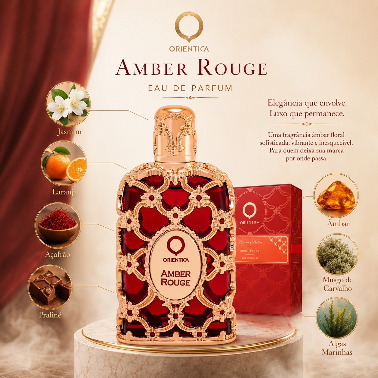 Orientica Rouge Amber Feminino Eau de Parfum 80ml - Imagem 5