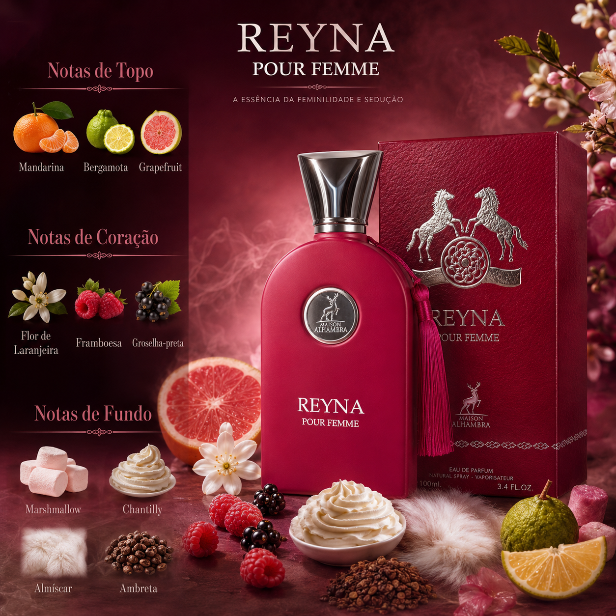 Maison Alhambra Reyna Feminino Eau de Parfum 100ml - Imagem 5